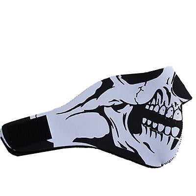 Half Face Riding Mask Outdoor Black And White Skull Game Mask