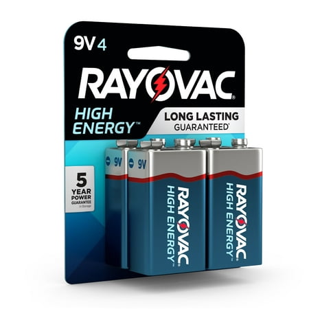 Rayovac High Energy Alkaline, 9V Batteries, 4 (Best 9v Battery For Smoke Detector)