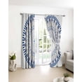 thumbnail image 3 of Ocean Starfish Blackout Curtains for Bedroom/Living Room, Thermal Insulated Kitchen Curtains, Blue Coastal Coral Shells Beach Conch Grommet Darkening Window Treatment Drapes 52"x63"x2, 3 of 8