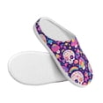 thumbnail image 3 of Haiem cute rainbow mushroom Skull Print Women's Fuzzy Memory Foam House Slipper Cozy Home Footwear Non-slip Winter Slippers-37/38, 3 of 7