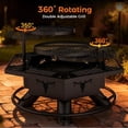 thumbnail image 6 of Outdoor Fire Pit with BBQ, Wood Burning Fire Pit for Patio, Outside Firepits with Grill, 6 of 9