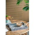 thumbnail image 4 of CC Home Furnishings Small Floral Capiz Tray with Handles - 15" - Black and White, 4 of 9