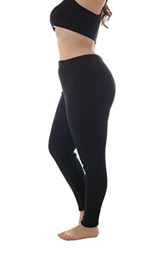 Zerdocean Womens Plus Size High Waist Tummy Control Yoga Pants Black 1X 