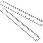 Plastic Ruler, Straight Ruler, 2PCS Clear Acrylic Ruler, 12 Inch Rulers with Centimeters and Inches, Measuring Tools for Student School Office