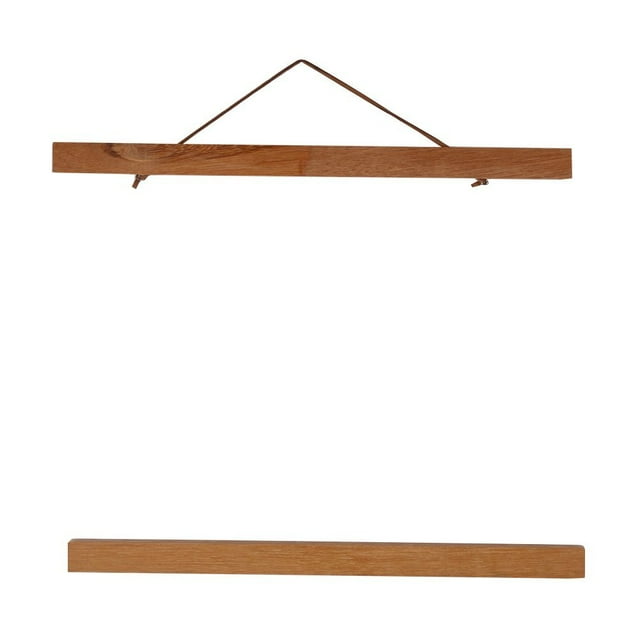 HURRISE Modern Magnetic Wooden Photo Frame DIY Custom Poster Scroll Prints Artwork Hanger Teak Wood
