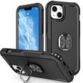 thumbnail image 1 of Funda con soporte de anillo para iPhone 14, protección total, compatible con soporte magnético para coche, resistente a arañazos, 1 of 5