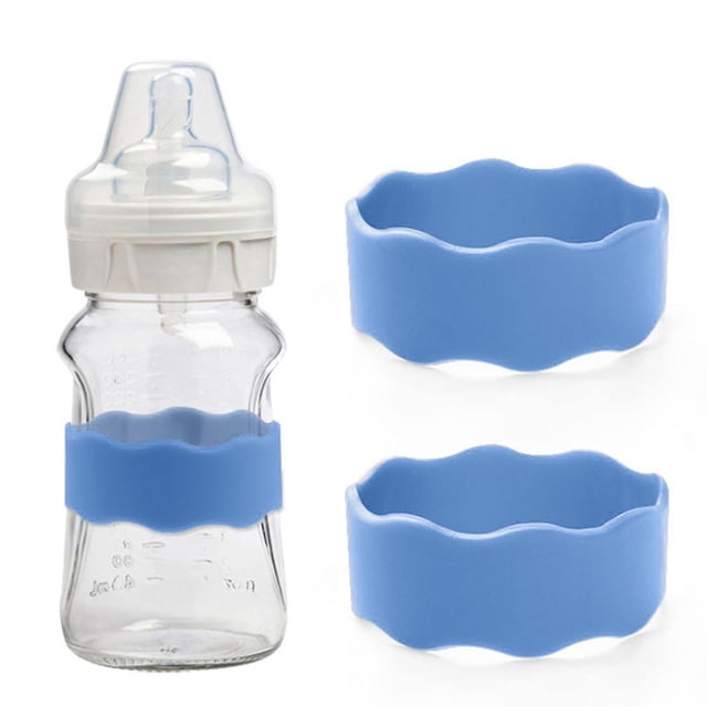 1PC Kids Snack Boxes For School Personalized Baby Bottle Labels For Daycare Water Bottle Name Bands Customized Engraved Silicone Baby Reusable Bottle Straps Labels For Cups School 2PCS Blue