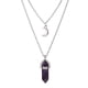 thumbnail image 3 of Collar de cristal simple retro de estilo europeo y americano con forma de luna y columna hexagonal, collar de turquesa en forma de media luna, 3 of 5