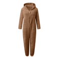 thumbnail image 3 of Womens Onesie Pajamas,Winter Warm Hooded Jumpsuit Loungewear Zip Up Sleepwear Plus Size, 3 of 6