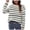 Beige, variant on Aoochasliy Womens Sweaters Clearance Pullover Round-Neck Stripe Splicing Recreational Knitting Long Sleeve Tops