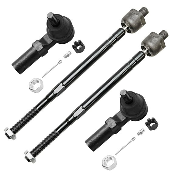 Detroit Axle - 4pc Front Tie Rods for 2000-2003 Nissan Maxima, 2000-2001 Infiniti I30, 2002-2004 I35, Tie Rod End Links Replacement