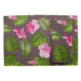 thumbnail image 2 of S4Sassy Purple Tropical Leaves & Floral Printed Dining Room Reversible Tablemats With Napkins set, 2 of 3