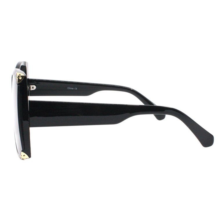 Womens Oversized Square Sunglasses Metal Accent Corners UV  display picture 2