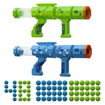 Adventure Force Pop & Block Foam Ball Blaster Set, Pump-Action Chamber Design, 2 Blasters with 48 Balls, Compatible with Most Standard Foam Ball Refills, Ages 6 