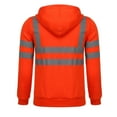 thumbnail image 4 of LbsKUS Clearance,Mens High Visibility Hoodies Class 3 Reflective Safety Hi Vis Sweatshirt Long Sleeve Full Zip Safety Shirt Construction Work Safety Hooded with Pocket(Orange,XL), 4 of 6
