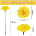 thumbnail image 2 of Duslogis 60 Pcs Marigold Flower Heads Bulk Silk Marigold Flowers Artificial for Diwali Home Decor Wreath Garland Craft Decoration Halloween Diwali Wedding Party Decor (Yellow), 2 of 7