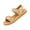 Brown, variant on Women's Flat Sandals Comfort Adjustable Double Strap Open-Toe Slip on Leather Footbed Summer Walking Sandals Black 8.5 Wide