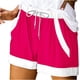 thumbnail image 2 of Puntoco Pantalones cortos de algodón para mujer Pantalones cortos casuales con bolsillos elásticos y cordones con ilustración de verano para mujer, 2 of 5