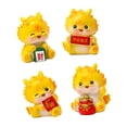 thumbnail image 3 of GROWTH TANK 4 Pieces Dragon Statue Table Sculpture Cute Desktop Ornament Car Dashboard Decor yellow, 3 of 9