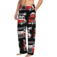 thumbnail image 2 of Haiem Fire and Rescue Truck Men's Pajama Pants Ultra Lightweight Pjs Bottoms Sleepwear Bottom Pants with Pocket Drawstring-Small, 2 of 9