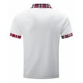 thumbnail image 4 of JIANJIA Polo Shirts For Men Solid Color Lapel Button Short Sleeve Leisure Fashion Pullover Tops Daily-Wear,White,M, 4 of 9