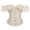 Beige, variant on Women Lace Up Vintage Boned Bustier Corset With Garters Lace Up Boned Overbust Corset Bustier Lingerie Bodyshaper
