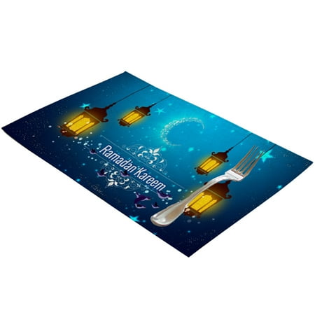 

TINYSOME Placemat for Dining Table Ramadan Mubarak Moon Mat Coaster Printed Heat-resistant Kitchen Dining Accessories Hot Pad