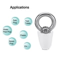 thumbnail image 4 of Uxcell Silicone Rubber Tapered Plug 9.5 to 13.5mm Solid Bathtub Bungs Stopper with Ring White 3 Pieces, 4 of 5