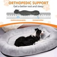 thumbnail image 2 of Human Dog Bed for Adults and Pets,71"x45"x14" Human Size Giant Dog Bed,Washable Faux Fur Cover Napping Orthopedic Bean Bag Bed for Humans with Blanket and Pillow,Gray, 2 of 15