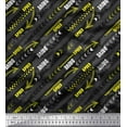 thumbnail image 1 of Soimoi Black Moss Georgette Fabric Brush Stroke & Speed Drive Text Decor Fabric Printed Yard 42 Inch Wide, 1 of 1