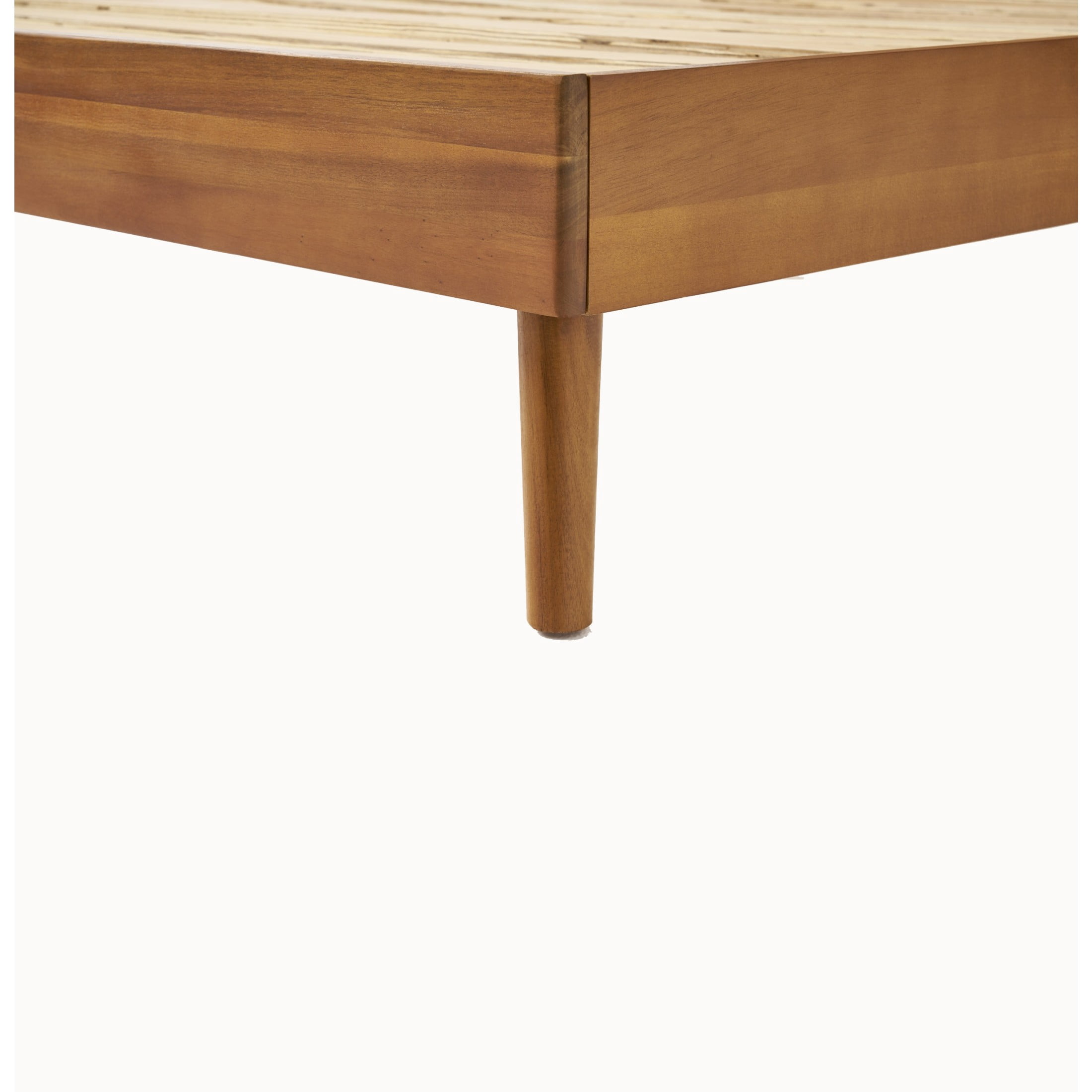 Christopher Knight Home Mid-Century Full Bedroom Furniture Set, Solid Wood Bed with 2 Nightstands, Natural+Walnut