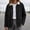 Black, variant on Womens Cropped Barn Jacket Lightweight Zip Up Snap Button Fall Casual Outerwear with Pockets Vintage Contrast Collar Utility Shacket