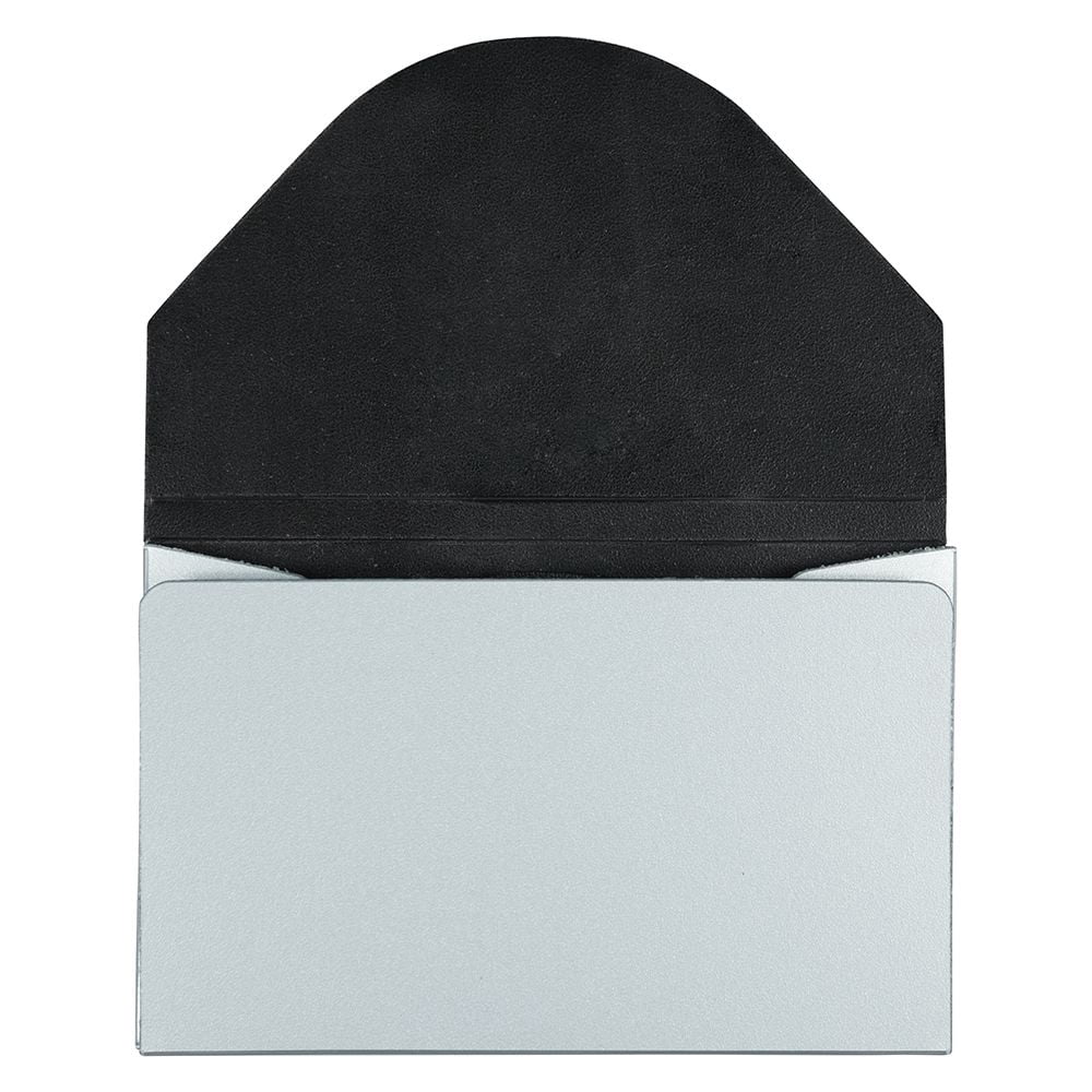 JAM Plastic Business Card Holder Case, 1/Pack, Silver Metallic