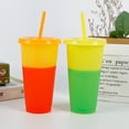 thumbnail image 3 of Dsseng 720ML Plastic Cups with Lids and Straws - 24 oz Color Changing Cups with Lids and Straws Bulk  Reusable Cups with Lids and Straws for Adults Kid Women Party  Cute Cold Cups for Ice, 3 of 8