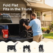 HARPPA Foldable Wagon Stroller for 2 Toddlers with Pull & Push Handle, Canopy, 32.9lbs, Black