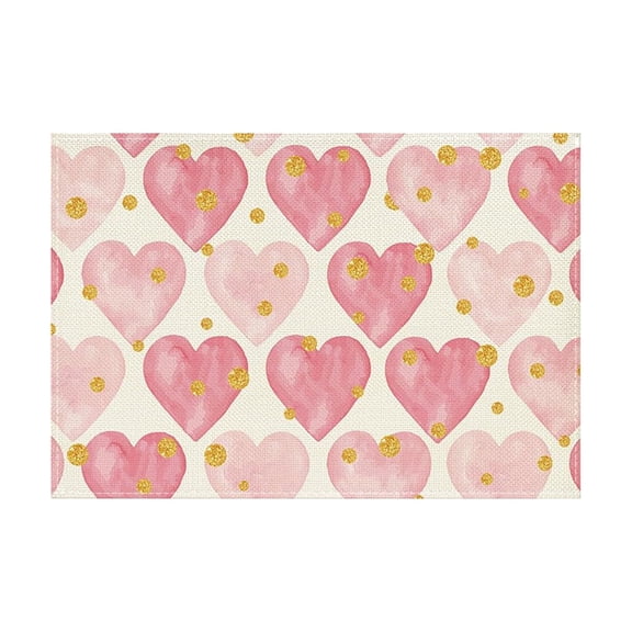 Valentine's Day Placemats for Kitchen Table - Romantic Dinner,Anniversary & Party Decorations,Set of 4
