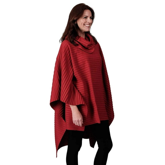 Le Moda Women’s Pleated Poncho with Shawl Collar Winter Collection