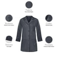 thumbnail image 3 of Panda Uniform Medical Lab Wear for Women, Doctor Coat, 11XL, Charcoal, 3 of 8