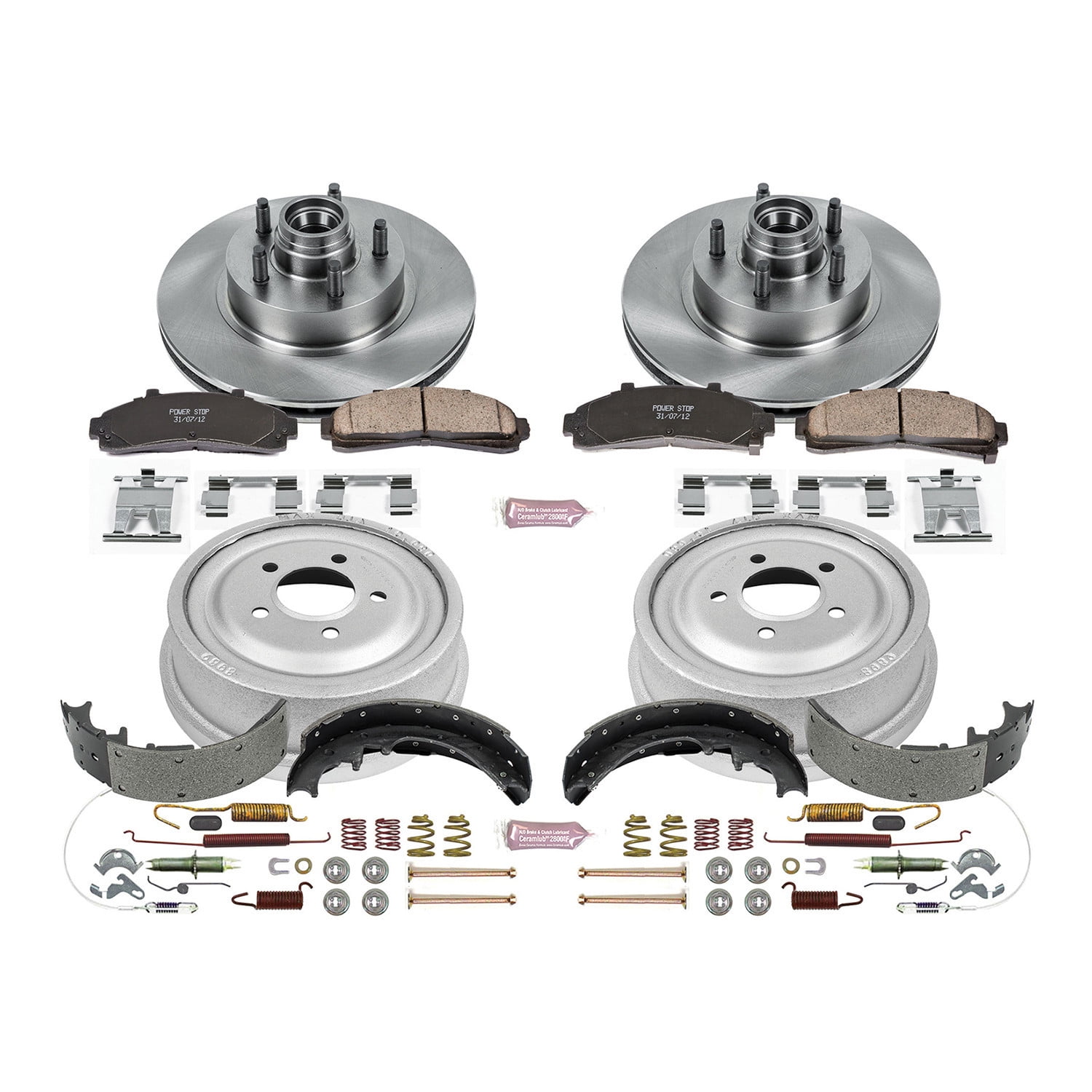 Power Stop Front and Rear Stock Replacement Drum and Shoe Kit KOE15006DK