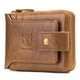 thumbnail image 1 of Cartera de cuero Cartera de cuero genuino con cremallera plegable para hombres RFID Safe Travel Purs BULLCAPTAIN Cartera de cuero, 1 of 7