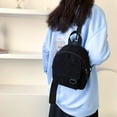 thumbnail image 3 of Mochila de pana de color sólido para mujer Mochila pequeña con cremallera para niña (Negro) Tmvgtek Para estrenar, 3 of 8