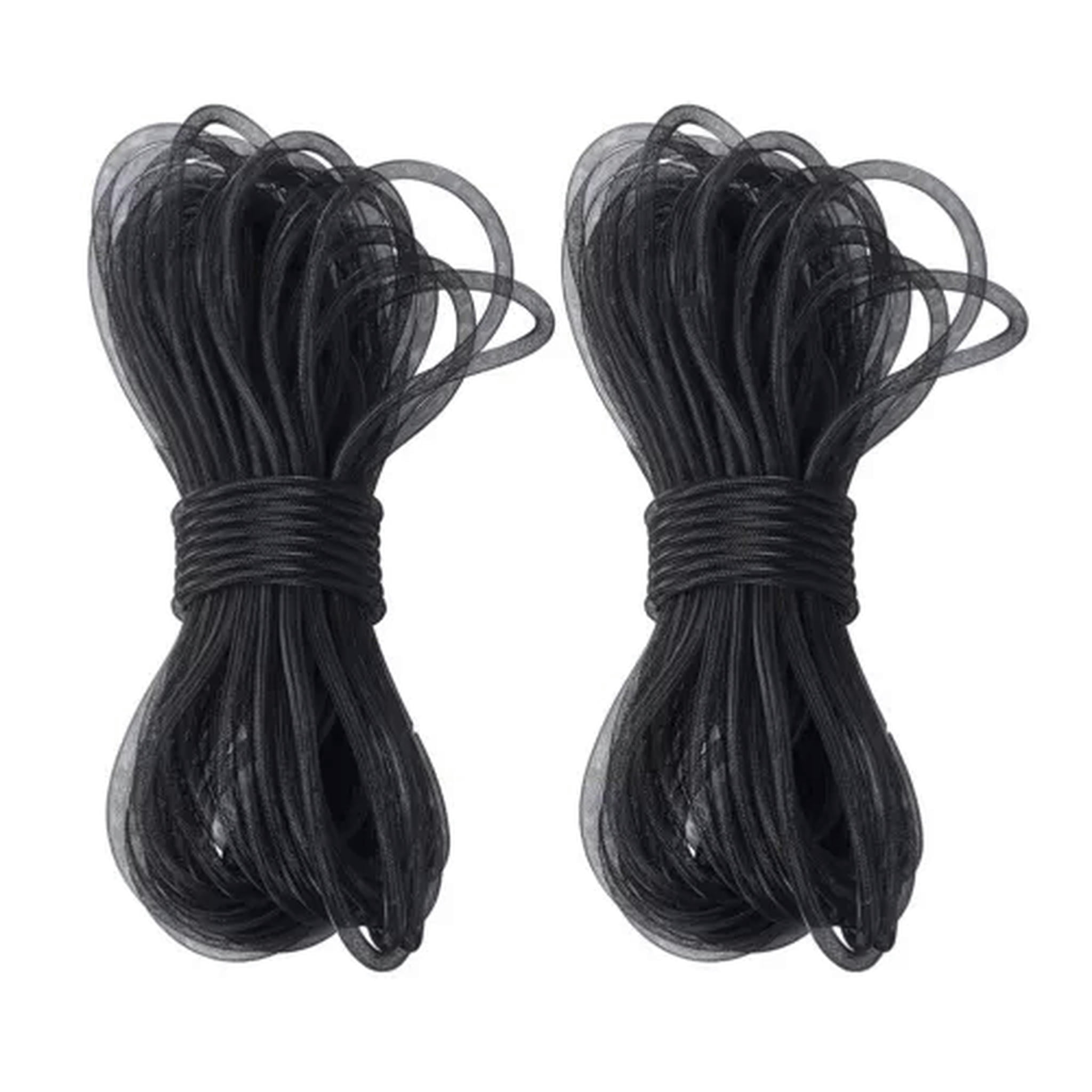 U8MO Black Mesh Tubing Cords Flexible Tube Party Ribbon Net Threads Wreath 4~20mm DIA-10mm, 150yards