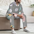 thumbnail image 7 of Salouo Cute Geese Print Button-Front Long Sleeve Pajama Set for Men, Soft 2Pjs Men's Long Sleeve Sleepwear-Medium, 7 of 7