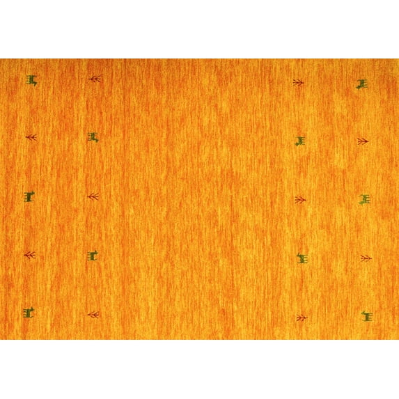 Ahgly Company Indoor Rectangle Abstract Yellow Contemporary Area Rugs, 6' x 9'