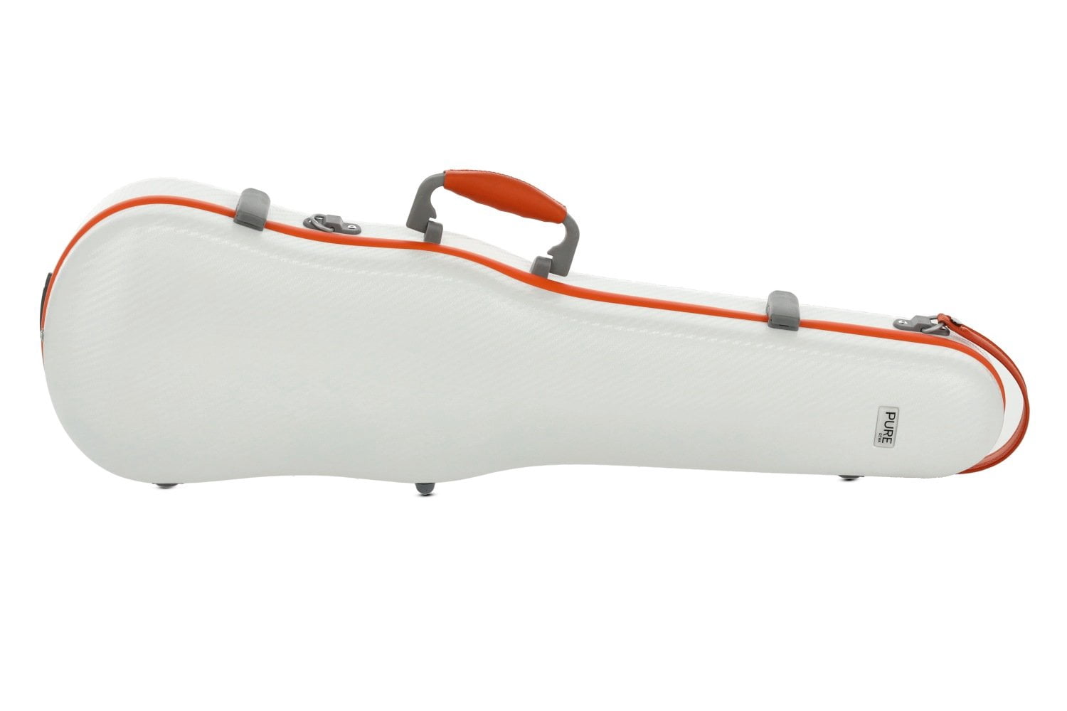 PURE by GEWA Violin Case, Polycarbonate Fun, Shaped, White/Orange, w/Subway Handle