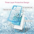 thumbnail image 3 of Spy Case Clear Liquid Glitter Waterfall Protective Cell Phone Case for Samsung Galaxy S20 Plus, Teal, 3 of 6
