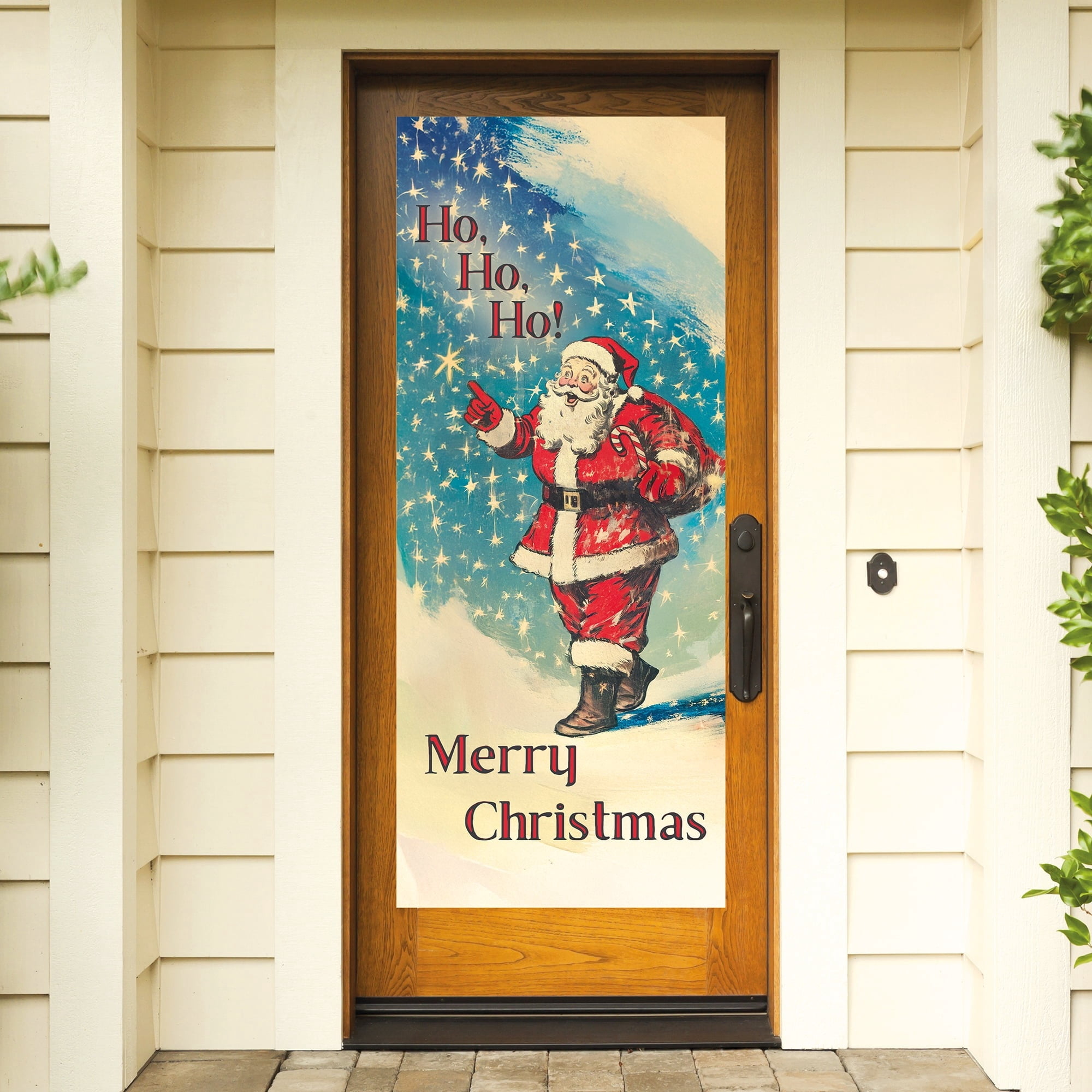 Retro Santa Decorative Christmas Door Panel, Multicolor, 30" x 6', by Holiday Time