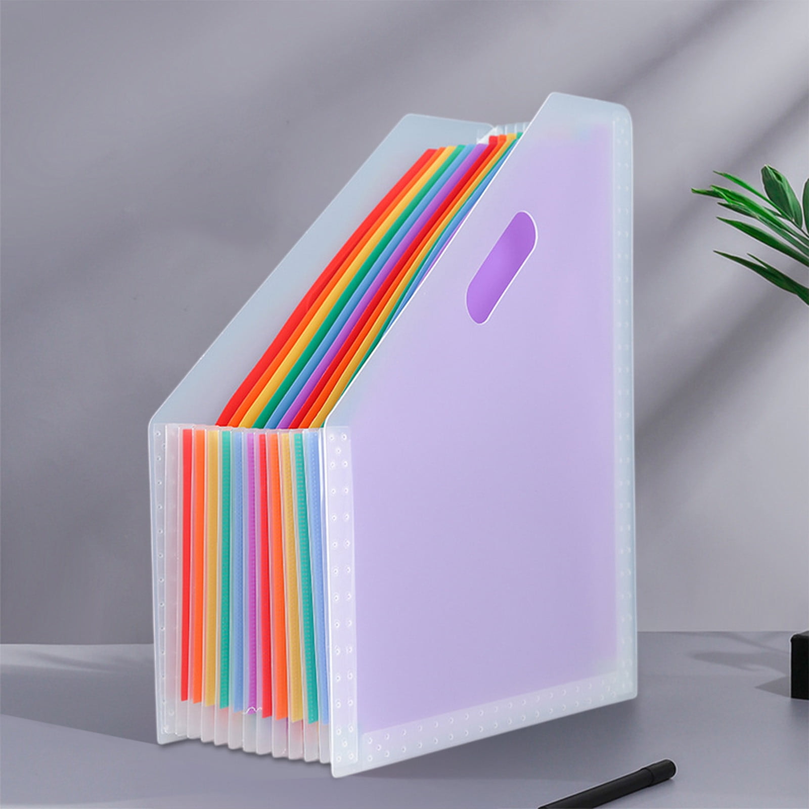 Specollect Clearance 4Pcs Plastic Magazine File Holder Vertical Binder Storage Organizer for Desk Sturdy Upright Desktop Magazine Organizer Folder Rack for Office School Home