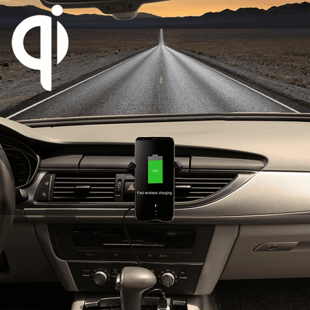 

SAYTAY QI Standard 9V 1.1A Output Bull Head Shape Vertical Car Air Outlet Vent Fast Wireless Charger ：For iPhone Galaxy Sony Lenovo HTC Huawei Other ST-C013