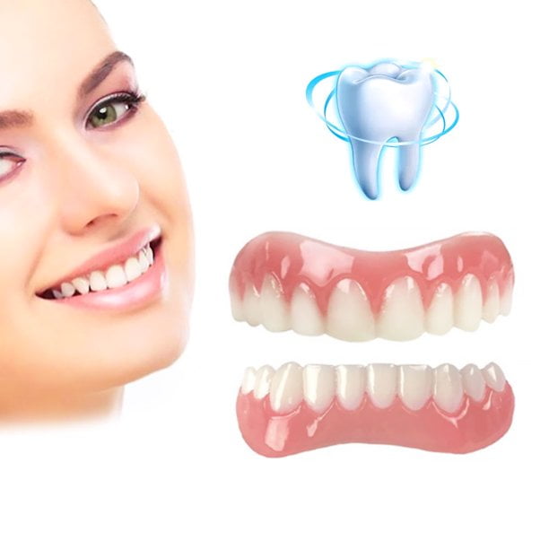 Risewill Comfortable Whitening Teeth Fake Cosmetic Tooth Denture Silicone Smile Veneers Beauty Tool False Tooth Oral Care (Natural Shade)